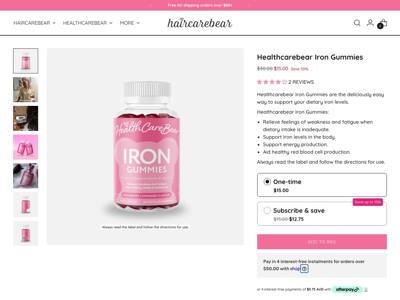 Haircarebear landing page
