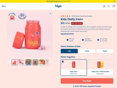 Hiya landing page