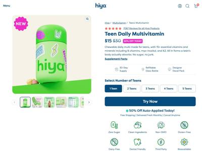 Hiya landing page