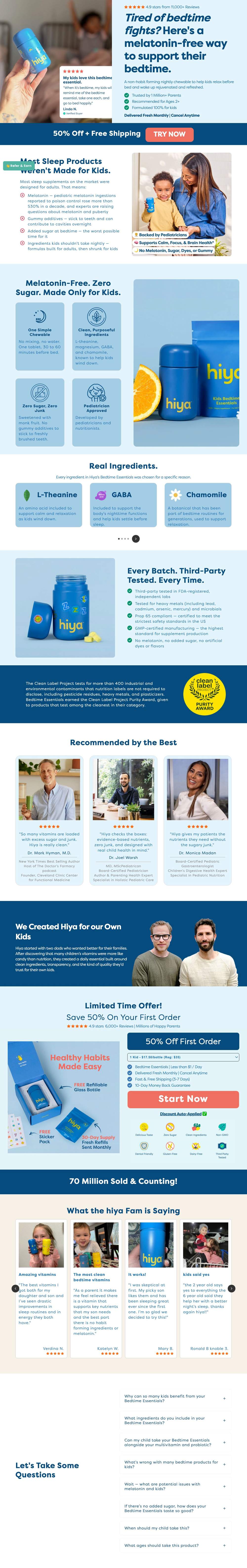 Hiya landing page: Hiya Health | Essential Super Nutrients for Kids