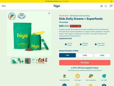 Hiya landing page