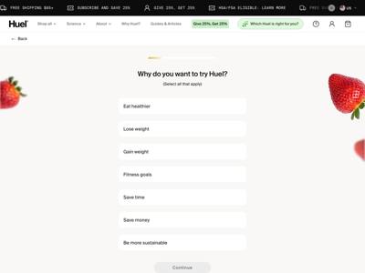Huel landing page