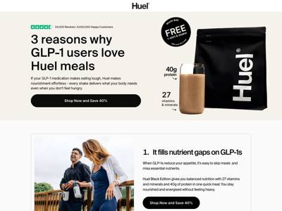 Huel landing page