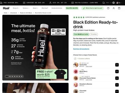 Huel landing page