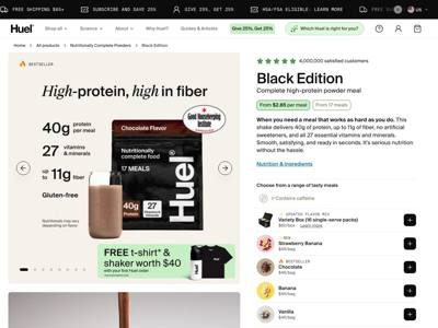 Huel landing page