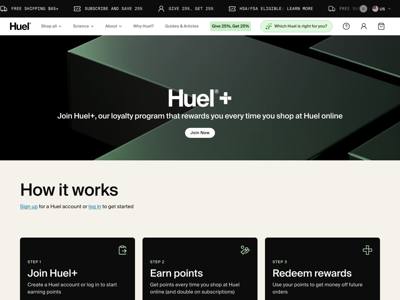Huel landing page