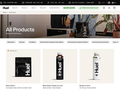 Huel landing page