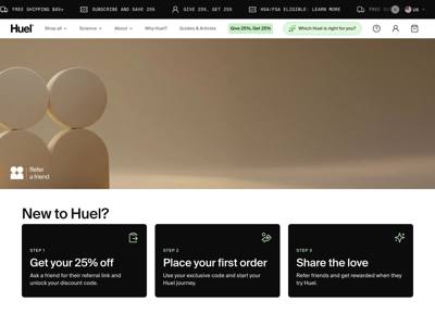 Huel landing page
