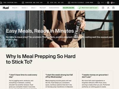 Huel landing page