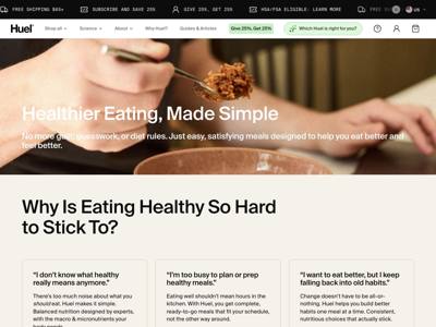 Huel landing page