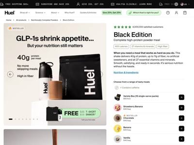 Huel landing page