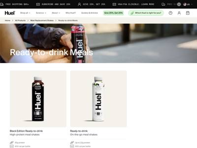 Huel landing page