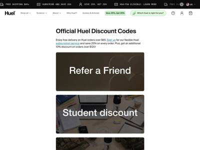 Huel landing page
