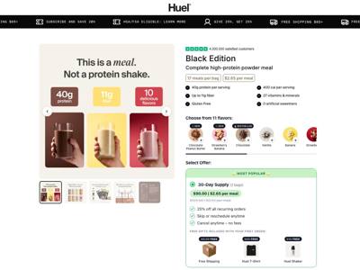 Huel landing page