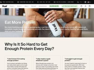 Huel landing page