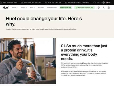 Huel landing page