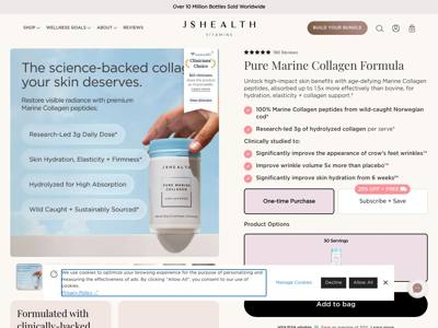 JSHealth Vitamins landing page