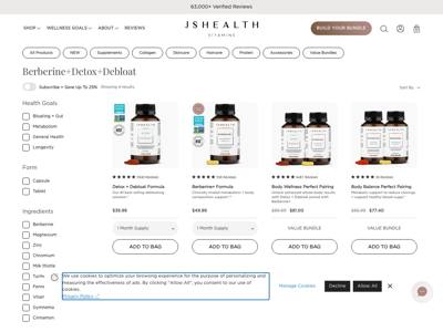 JSHealth Vitamins landing page