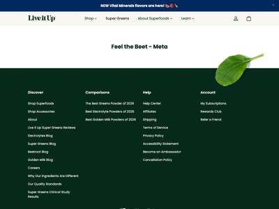Live it Up landing page
