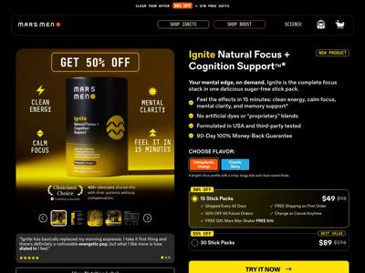 Mars Men landing page