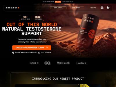 Mars Men landing page