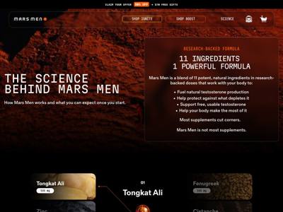 Mars Men landing page