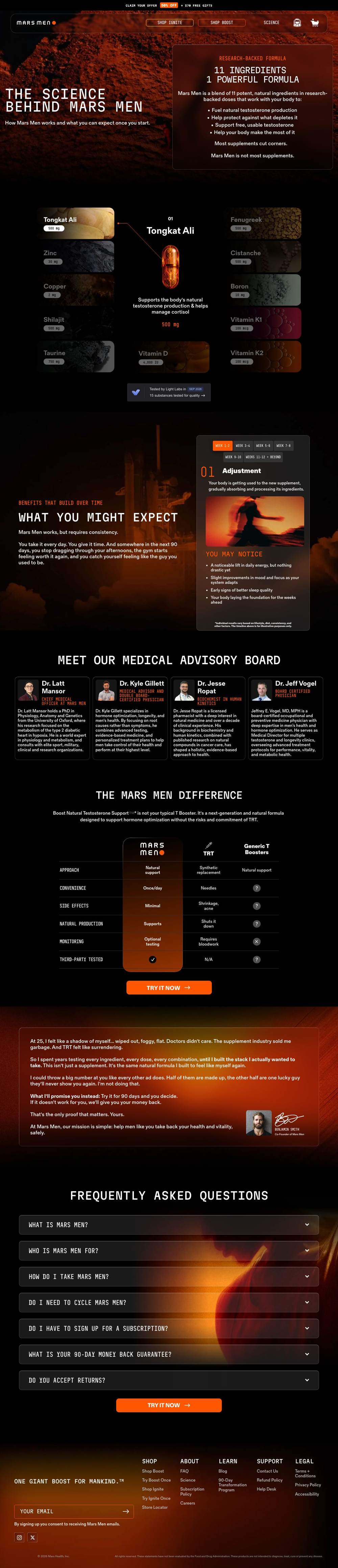 Mars Men landing page: THE SCIENCE BEHIND MARS MEN
