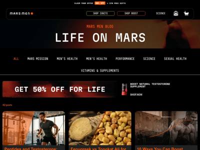 Mars Men landing page