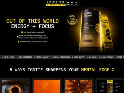 Mars Men landing page