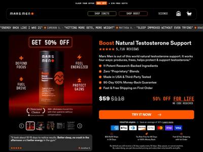 Mars Men landing page