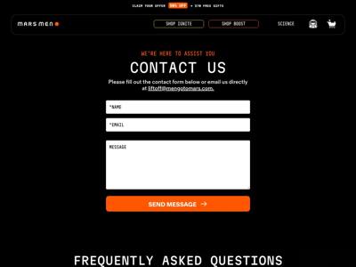 Mars Men landing page