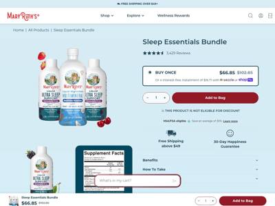 MaryRuth Organics landing page