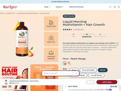 MaryRuth Organics landing page