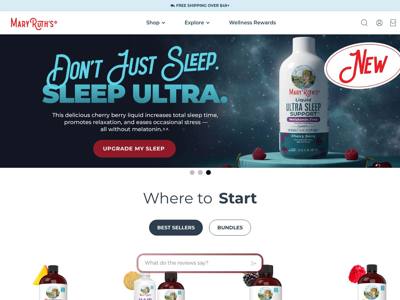 MaryRuth Organics landing page