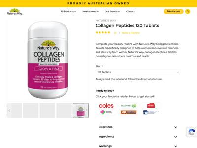 Nature's Way (Australia) landing page