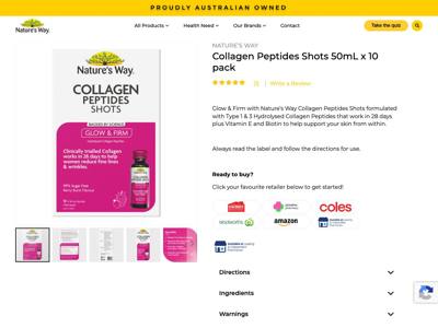 Nature's Way (Australia) landing page