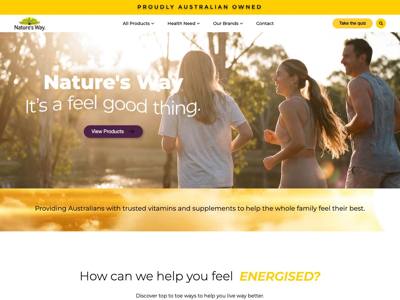 Nature's Way (Australia) landing page