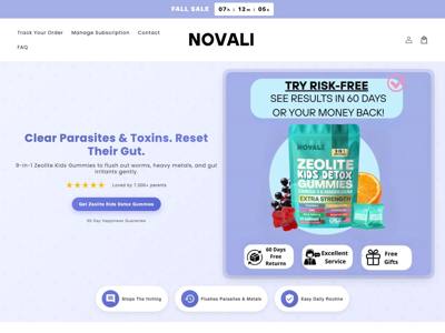 Novali Health landing page