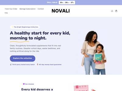 Novali Health landing page