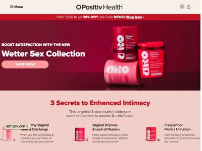 O Positiv landing page