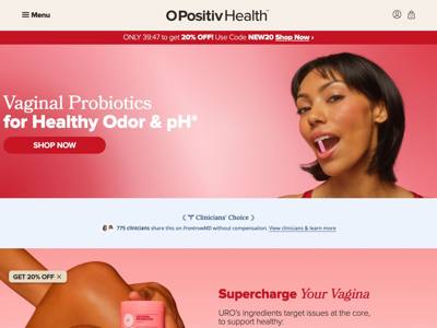 O Positiv landing page