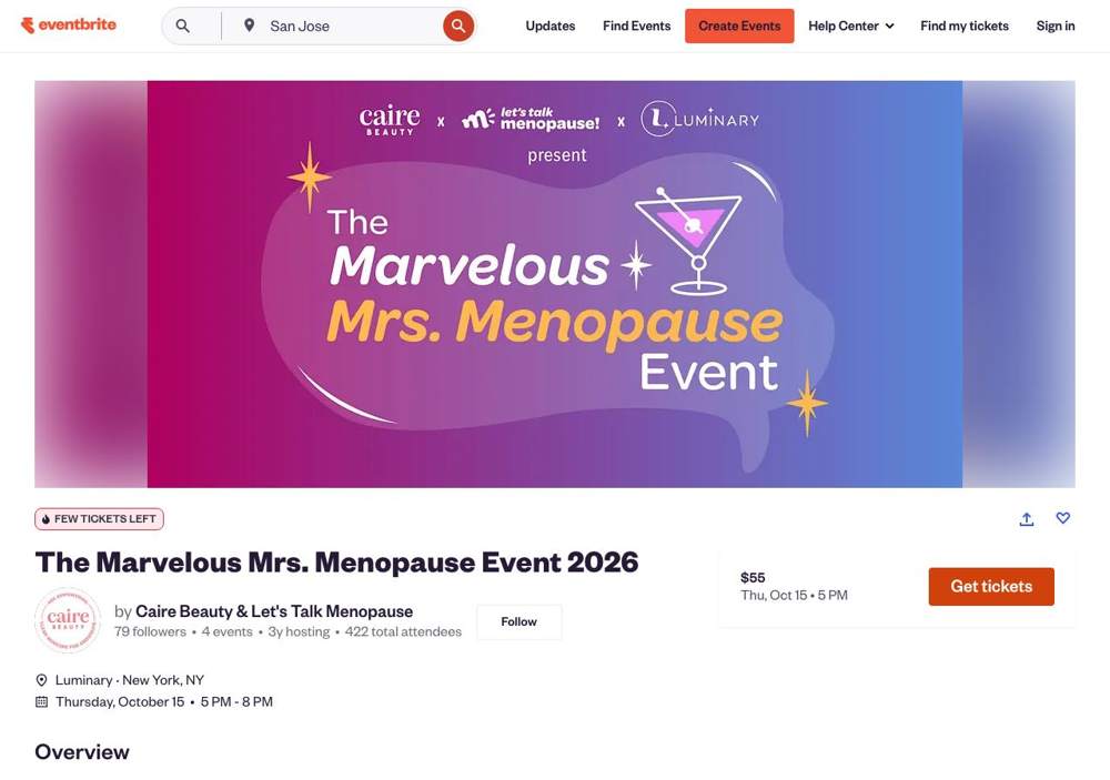 OLLY landing page: The Marvelous Mrs. Menopause Event 2026