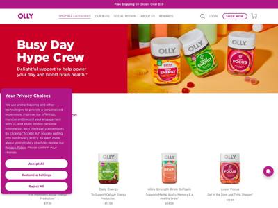 OLLY landing page