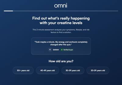 Omni Creatine landing page