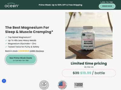 Organics Ocean landing page