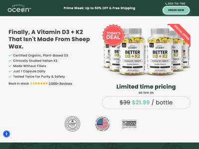Organics Ocean landing page