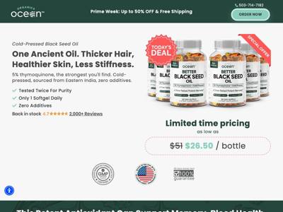 Organics Ocean landing page