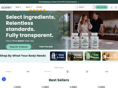 Organics Ocean landing page