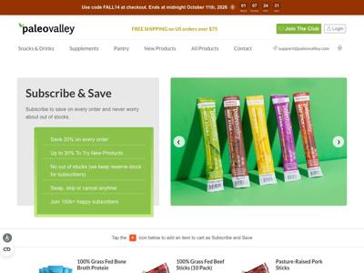 Paleovalley landing page