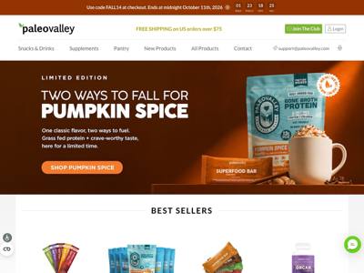 Paleovalley landing page
